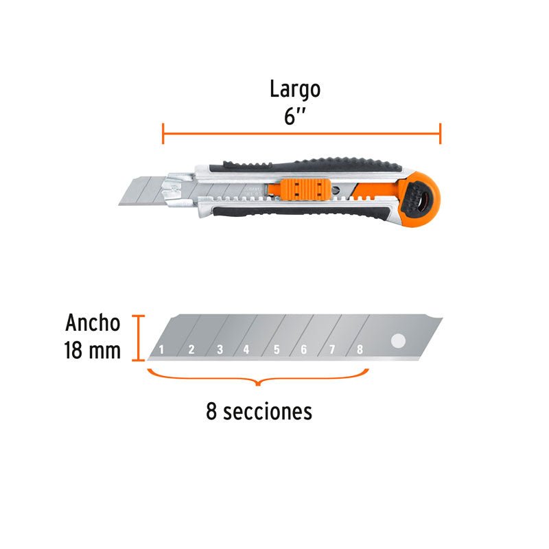 Cutter 18 Mm Trabajo Pesado C/Alma Metálica Y Grip, Truper Expert - Tool Ferreterías / Ferretodo - Herramientas y material de construcción.