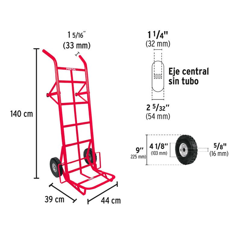 Diablo De Carga De 450 Kg, Ruedas Sólidas, Doble Balero - Tool Ferreterías / Ferretodo - Herramientas y material de construcción.