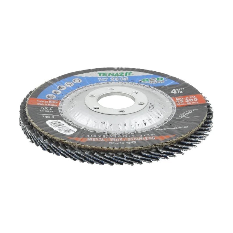 Disco laminado para desbaste de 4 1/2" x 7/8", grano 40, 2638 Tenazit - Tool Ferreterías / Ferretodo - Herramientas y material de construcción.