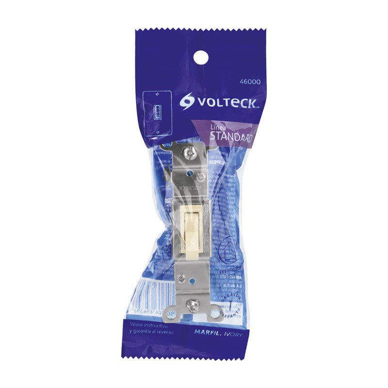 Interruptor vertical de palanca, línea Standard, color blanco, 47727 Volteck APSE SB - Tool Ferreterías / Ferretodo - Herramientas y material de construcción.