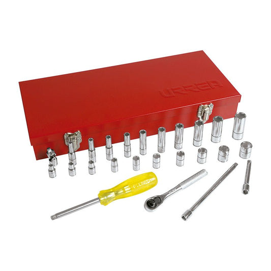 Juego 26 Dados Y Accesorios Cuadro 1/4" 47116 Urrea - Tool Ferreterías / Ferretodo - Herramientas y material de construcción.