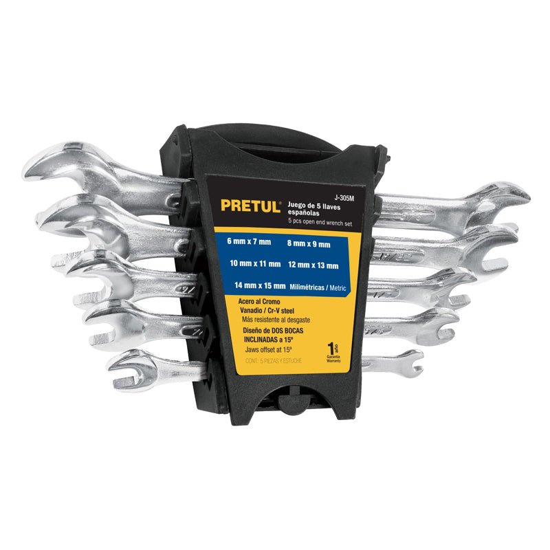 Juego 5 llaves españolas mm, 22001, Pretul - Tool Ferreterías / Ferretodo - Herramientas y material de construcción.