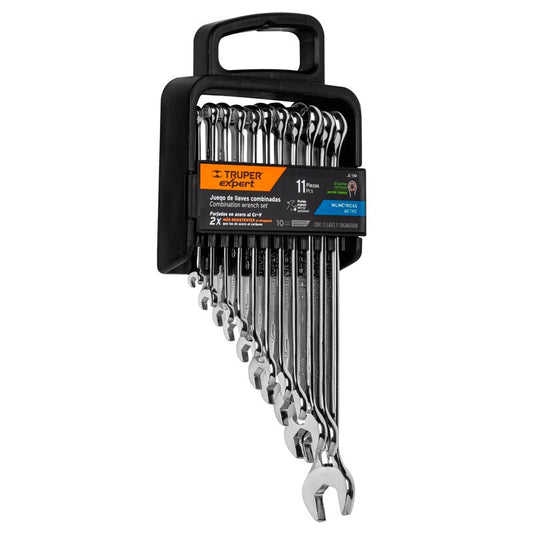 Juego de 11 llaves combinadas extralargas pulidas mm, 15778 Truper Expert JC 11M - Tool Ferreterías / Ferretodo - Herramientas y material de construcción.