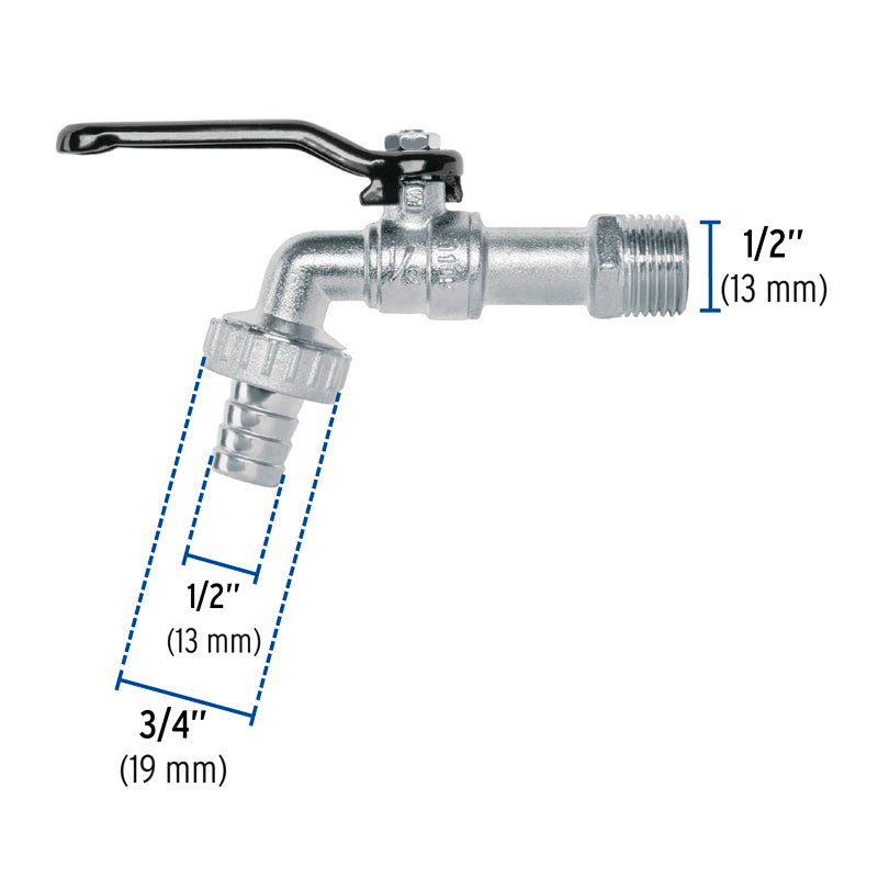 Llave de esfera de zinc con entrada de 1/2", 49079 Foset Basic LLE 110Z - Tool Ferreterías / Ferretodo - Herramientas y material de construcción.