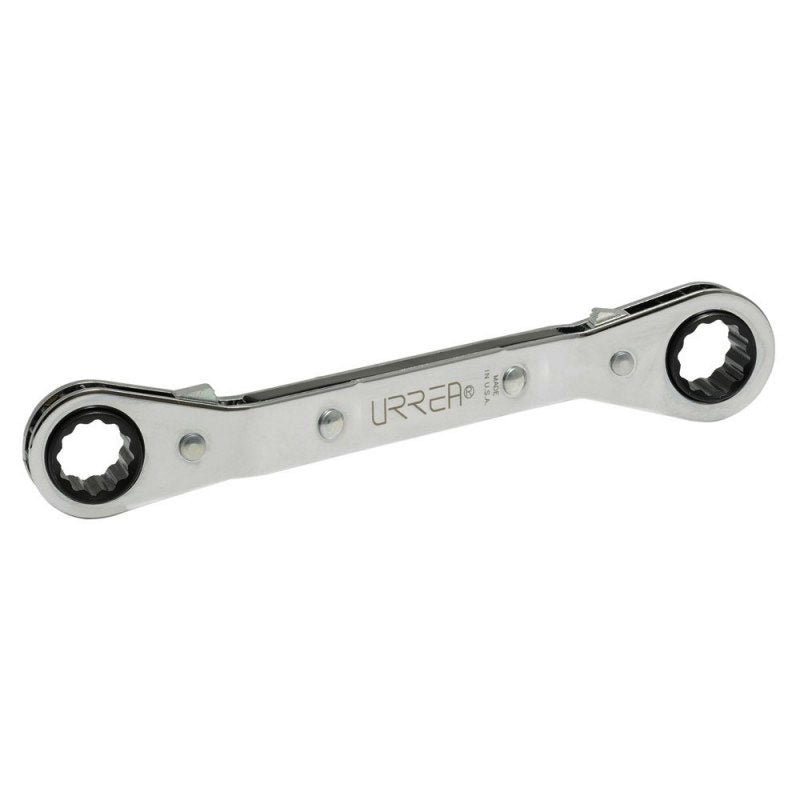 Llave de estrías pulido espejo acodada de matraca, 12 puntas de 3/8" x 7/16", 1182 Urrea - Tool Ferreterías / Ferretodo - Herramientas y material de construcción.