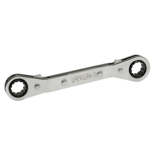 Llave de estrías pulido espejo acodada de matraca, 12 puntas de 5/8" x 11/16", 1184 Urrea - Tool Ferreterías / Ferretodo - Herramientas y material de construcción.