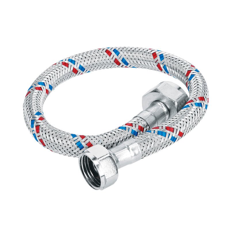 Manguera para WC de 1/2" x 7/8" x 35 cm de aluminio, 26022 Foset FWC 35P - Tool Ferreterías / Ferretodo - Herramientas y material de construcción.