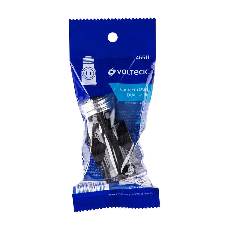 Portalámpara de baquelita con doble contacto, color café, 46511 Volteck POBA 12 - Tool Ferreterías / Ferretodo - Herramientas y material de construcción.