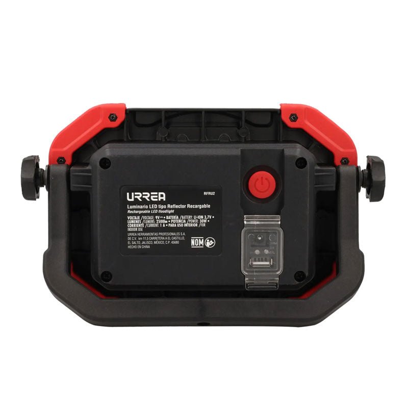 Reflector de LED recargable de 30 W de 2,500 lm, RFRU2 Urrea - Tool Ferreterías / Ferretodo - Herramientas y material de construcción.