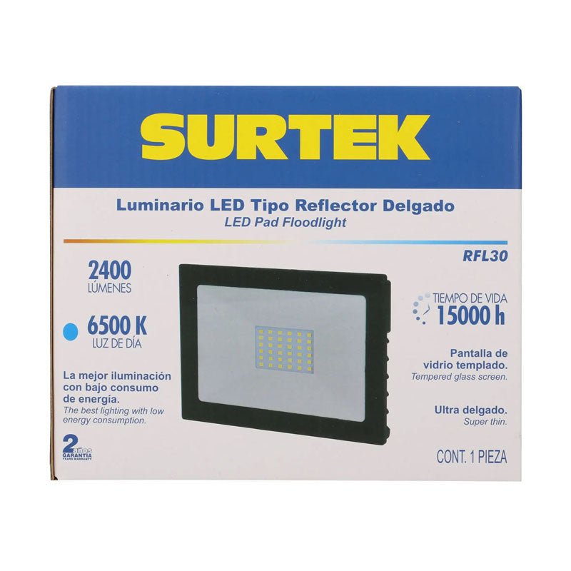 Rfl30 reflector led delgado 30w surtek - Tool Ferreterías / Ferretodo - Herramientas y material de construcción.
