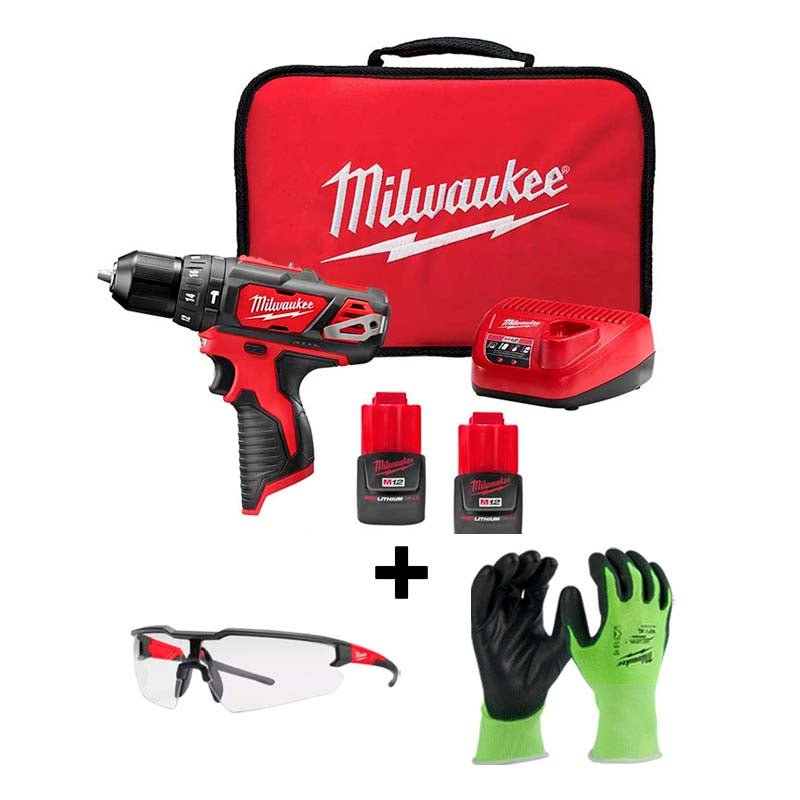 Rotomartillo de 3/8" M12 + lentes de seguridad + guantes de corte, P423 2408 Milwaukee - Tool Ferreterías / Ferretodo - Herramientas y material de construcción.