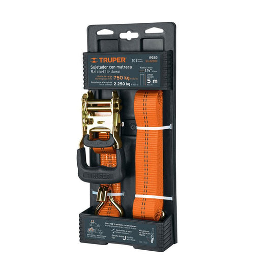 Sujetador con matraca carga máxima de 2250 kg, 19283 Truper SU2250C - Tool Ferreterías / Ferretodo - Herramientas y material de construcción.