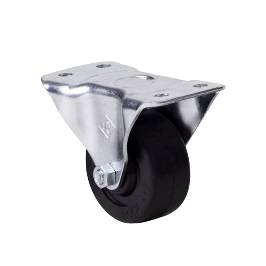 Rodaja Industrial De 2 1/2? Con Placa Fija Y Rueda De Hule Con Buje
