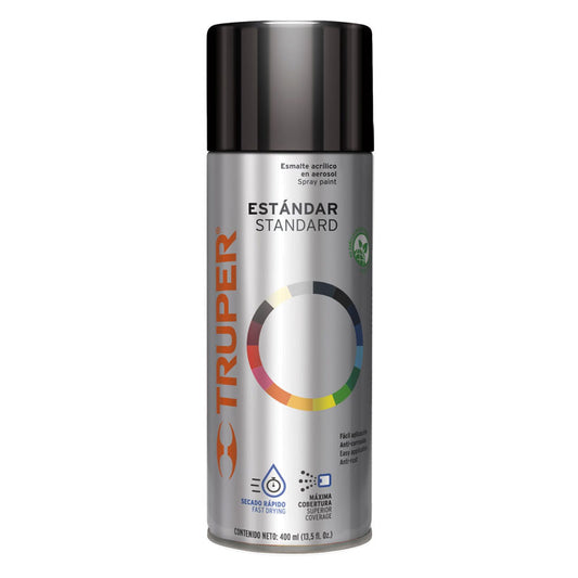 Pintura En Aerosol, Negro Mate, Bote Tradicional, 400 Ml
