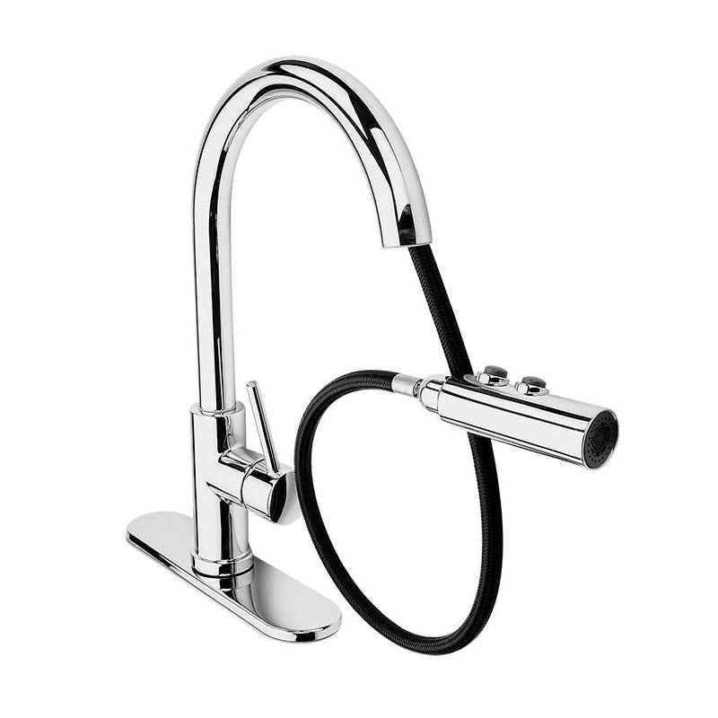 Monomando Para Fregadero De 8" Con Rociador Retráctil Cromado Gfm401 Coflex