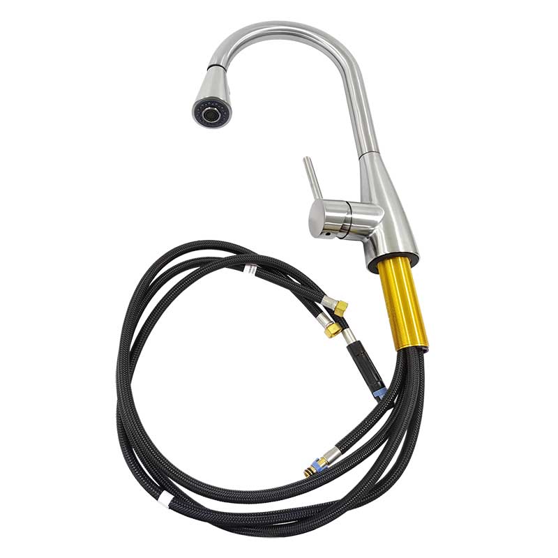 Monomando Para Fregadero Con Rociador Retráctil De Acero Inoxidable Gfm402 Coflex