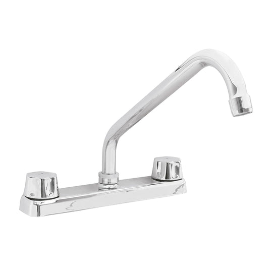 Mezcladora Fregadero Plano Con Ganso Con Maneral Metalflu 3405