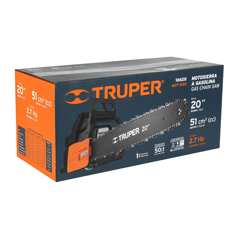 Motosierra 51 Cc A Gasolina Con Barra De 20", Truper