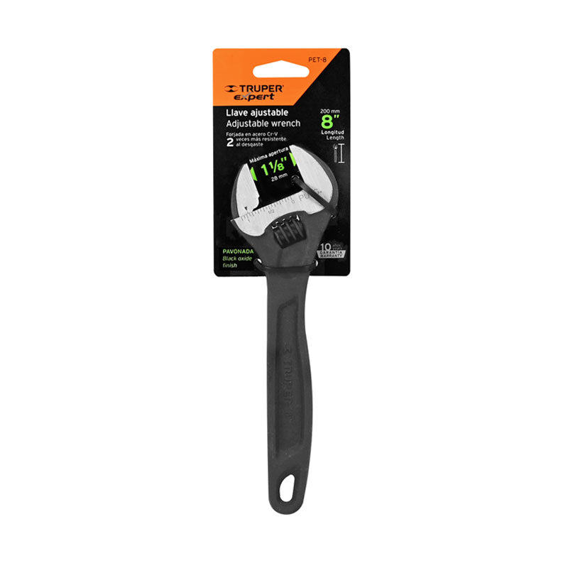 Llave Ajustable (Perico) 8" Profesional Pavonada, Expert