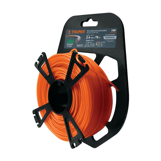 Rollo De Hilo Para Desbrozadora, 2.4 Mm X 78 M, Truper