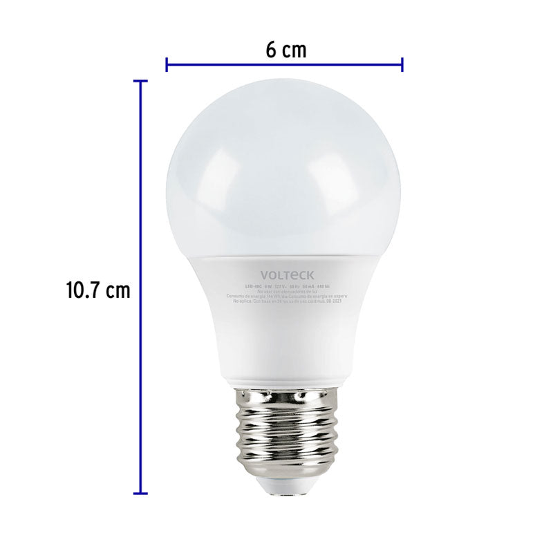 Lámpara Led A19 6 W (Equiv. 40 W), Luz Cálida, Blíster