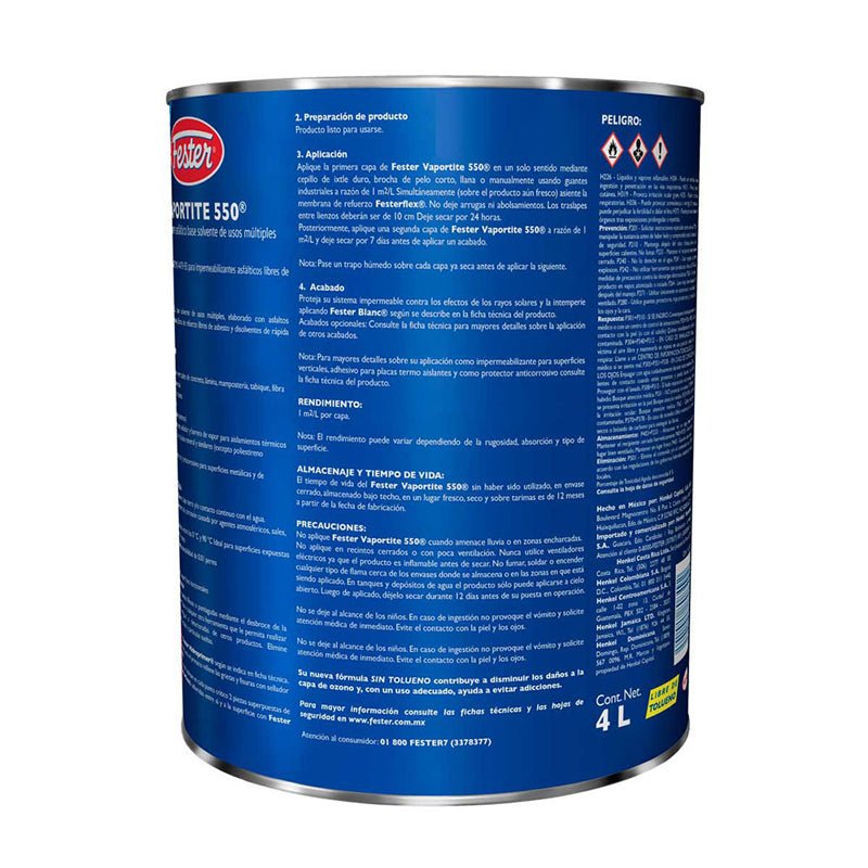 Fester Vaportite 550 De 4 Litros - Tool Ferreterías / Ferretodo - Herramientas y material de construcción.