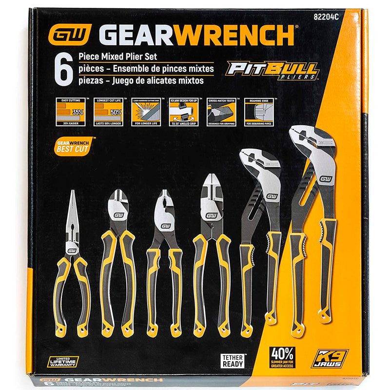 Juego De 6 Alicates Pitbull Mixtos De Doble Material, 82204C06 Gearwrench - Tool Ferreterías / Ferretodo - Herramientas y material de construcción.