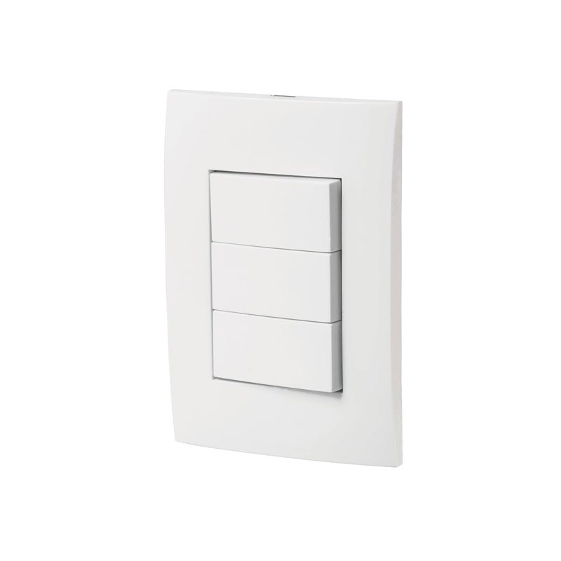 Placa Armada 3 Interruptores Sencillos Línea Oslo Blanco Volteck - Tool Ferreterías / Ferretodo - Herramientas y material de construcción.