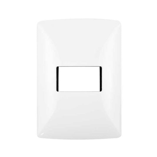 Placa Con 1 Módulo De Resina Con Chasis Color Blanco Mérida Qz4803M1Bn Quinziño - Tool Ferreterías / Ferretodo - Herramientas y material de construcción.