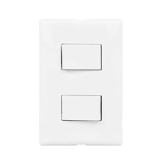 Placa Con 2 Interruptores Sencillos 10A 127V Color Blanco Fza512 Forza - Tool Ferreterías / Ferretodo - Herramientas y material de construcción.