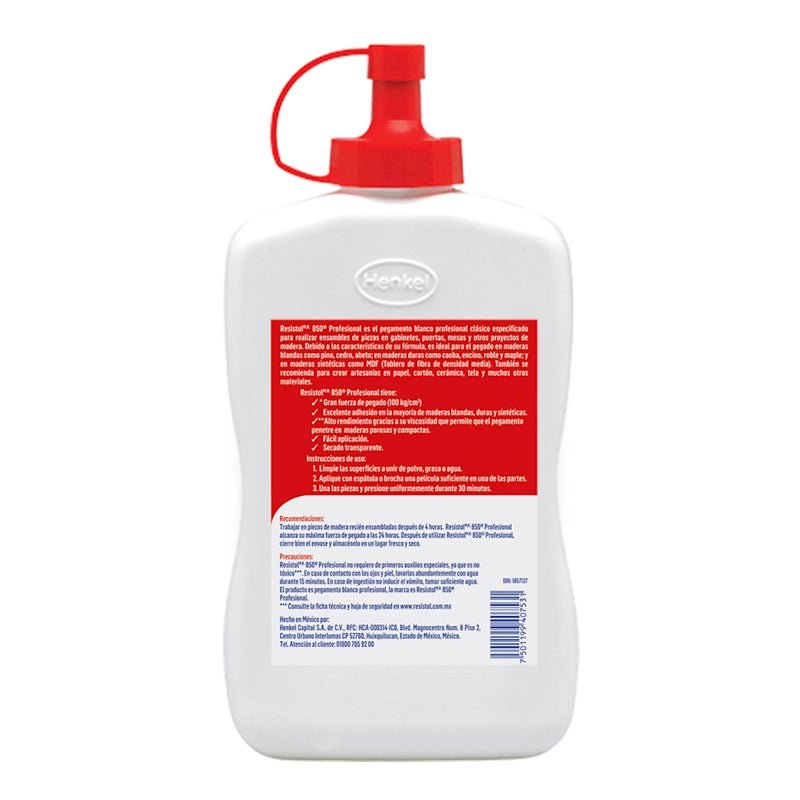 Resistol 850 Pegamento Blanco Profesional De 250 Ml - Tool Ferreterías / Ferretodo - Herramientas y material de construcción.