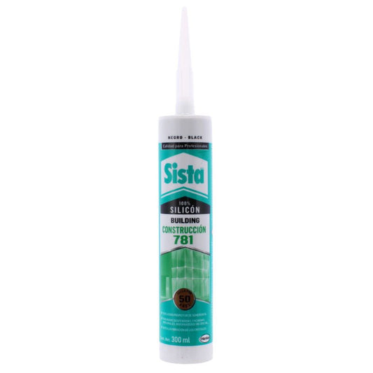 Silicón Sista 781 Para Construcción Color Negro De 300 Ml - Tool Ferreterías / Ferretodo - Herramientas y material de construcción.